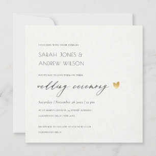 INVITATION SIMPLE ÉLÉGANT OR GRAY TYPOGRAPHIE MARIAGE