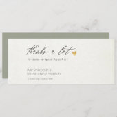 Invitation SIMPLE ÉLÉGANT OR GRAY TYPOGRAPHIE Merci (Devant / Derrière)