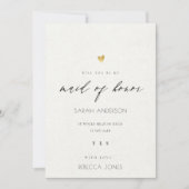 INVITATION SIMPLE ÉLÉGANT ORFÈVRE TYPOGRAPHIE DEMOISELLE D'HO (Devant)