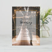 Invitation Simple Elegant Overlay Gold Photo (Debout devant)