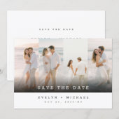 Invitation Simple Elegant Photo Collage Wedding Save The Date (Devant / Derrière)