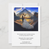 Invitation Simple Élégant Photo Élégante Réception de Mariage (Dos)