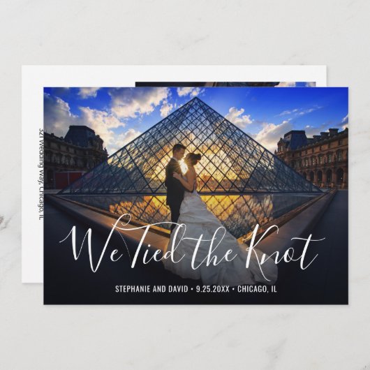 Invitation Simple Élégant Photo Élégante Réception de Mariage (Devant / Derrière)