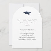 Invitation Simple Elegant Pink Round Photo Graduation (Dos)