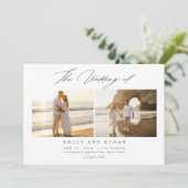 Invitation Simple élégant QR Code Mariage photo (Debout devant)