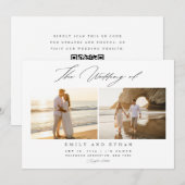 Invitation Simple élégant QR Code Mariage photo (Devant / Derrière)