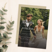 Invitation Simple élégant QR Code Mariage photo