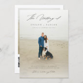 Invitation Simple Elegant QR Code Photo Destination Wedding (Devant / Derrière)