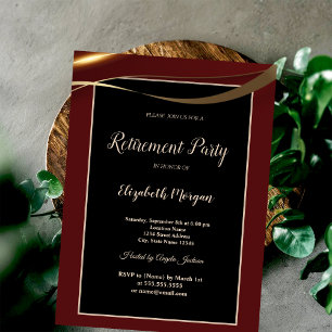 Invitation Simple Élégant Retraite Bourgogne