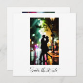 Invitation Simple Élégant Romantique Texte Photo Noir Script  (Devant / Derrière)