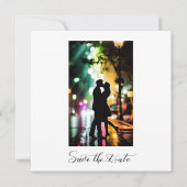 Invitation Simple Élégant Romantique Texte Photo Noir Script  (Devant)