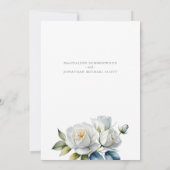 Invitation Simple Élégant Rose blanche Rien de fantaisie Just (Dos)