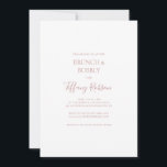 Invitation Simple Elegant Rose Gold Brunch et Bubbly Douche<br><div class="desc">Ce simple brunch rose en or et une invitation à la douche à bulles est parfait pour votre mariage en or rose classique et minimaliste. Le design est composé d'une vintage classique minimaliste, d'une police d'or blush contemporaine et d'une calligraphie formelle romantique délicate. Il est parfait pour les mariages de...</div>
