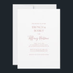 Invitation Simple Elegant Rose Gold Brunch et Bubbly Douche<br><div class="desc">Ce simple brunch rose en or et une invitation à la douche à bulles est parfait pour votre mariage en or rose classique et minimaliste. Le design est composé d'une vintage classique minimaliste, d'une police d'or blush contemporaine et d'une calligraphie formelle romantique délicate. Il est parfait pour les mariages de...</div>