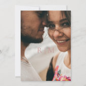 Invitation Simple Elegant Rose Gold Photo Mariage traditionne (Dos)