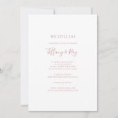 Invitation Simple Elegant Rose Or Nous Faisons Toujours Vow R (Devant)