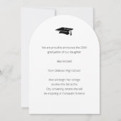 Invitation Simple Elegant Round Photo Graduation (Dos)