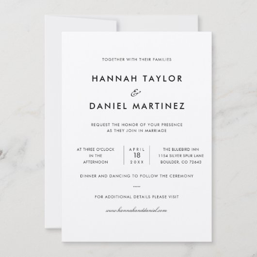 Invitation Simple Elegant Rustique moderne Brown Mariage Kraf (Devant)