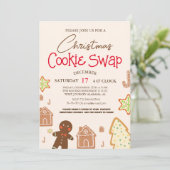 Invitation Simple élégant Script Cookie swap Noël Party (Debout devant)