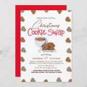 Invitation Simple élégant Script Cookie swap Noël Party (Devant / Derrière)
