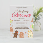 Invitation Simple élégant Script Cookie swap Noël Party (Debout devant)