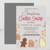 Invitation Simple élégant Script Cookie swap Noël Party (Devant / Derrière)