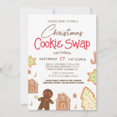 Invitation Simple élégant Script Cookie swap Noël Party (Devant)