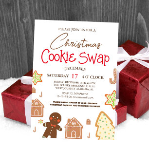 Invitation Simple élégant script échange de biscuits Soirée d