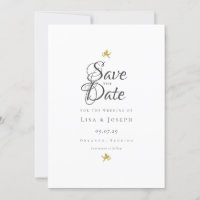 Simple Élégant Script Gold Cupids Enregistrer la d