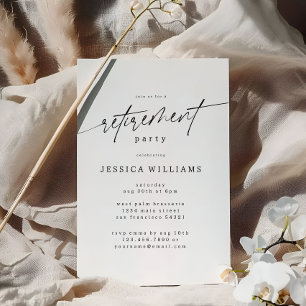 Invitation Simple Élégant Script Minimal pour une Fête de Ret