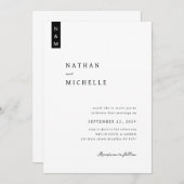 Invitation Simple Élégant Script minimaliste Monogramme Maria (Devant / Derrière)