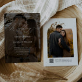 Invitation Simple élégant script moderne QR Code Mariage phot