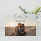 Invitation Simple élégant Script photo mariage Enregistrer la (Debout devant)