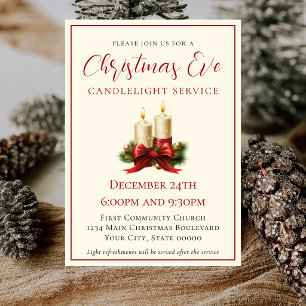 Invitation Simple Élégant Service de l'Église de Noël à Minui