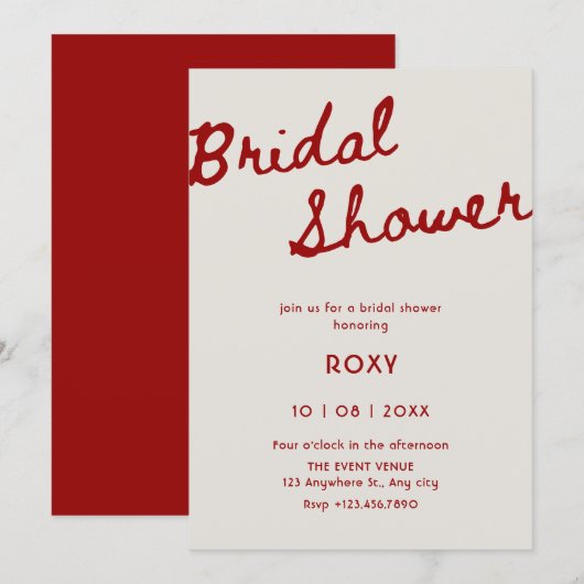 Invitation Simple élégant shower de mariage (Devant / Derrière)
