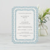 Invitation Simple Elegant Soft Blue + White Beach Wedding (Debout devant)