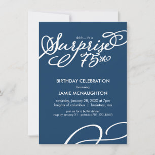 Invitation Simple, Elegant Surprise 75e anniversaire Invitati