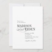 Invitation Simple Elegant Timeless Typography QR code Wedding (Devant)