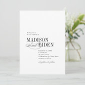 Invitation Simple Elegant Timeless Typography QR code Wedding (Debout devant)