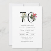 Invitation Simple élégant Tropical 70e anniversaire (Devant)