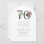 Invitation Simple Élégant Tropical 70e Anniversaire (Devant)