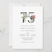 Invitation Simple élégant Tropical 75e anniversaire (Devant)