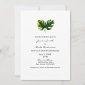 Invitation Simple Elegant Tropical Palm Feuille Mariage chic (Devant)