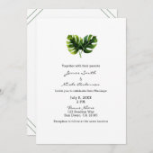 Invitation Simple Elegant Tropical Palm Feuille Mariage chic (Devant / Derrière)