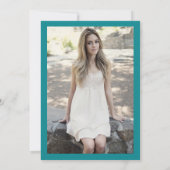 Invitation Simple Élégant Turquoise Photo Sweet 16 Seize (Dos)