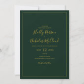 Invitation Simple Élégant Vert Noël Tout en un Mariage (Devant)