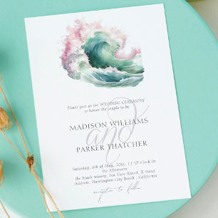 Invitation Simple Elegant Watercolor Beach Mariage