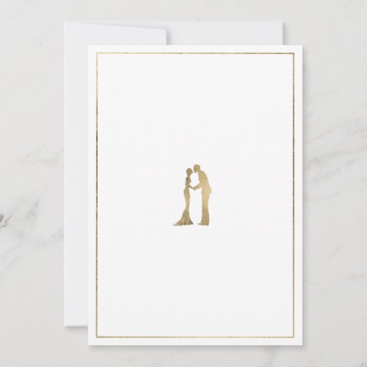 Invitation Simple elegant white and gold rings Bridal Shower (Dos)