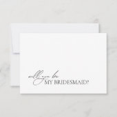Invitation Simple Elegant White Bridesmaid Proposal Card (Devant)