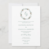 Invitation Simple Elegant Winter Greenery Mariage chrétien (Devant)